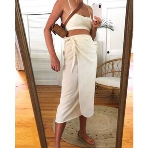 EMERSON FRY INDIA COLLECTION TIE SKIRT - SALT LINEN ORGANIC SIZE M/L